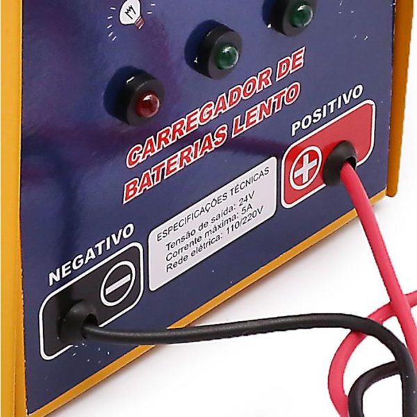 Carregador de Bateria Kitec 24V 5A luzes indicadoras